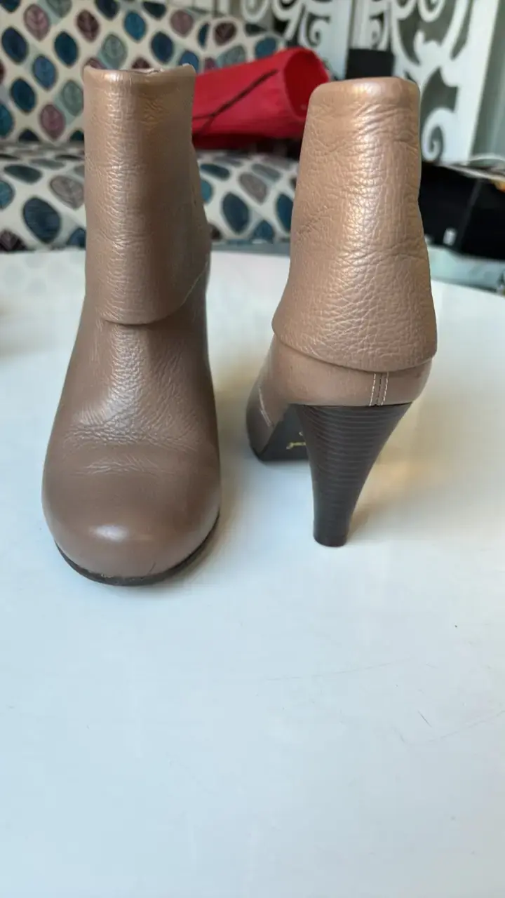 Botines Gacel de cuero marrón con tacón alto - 2