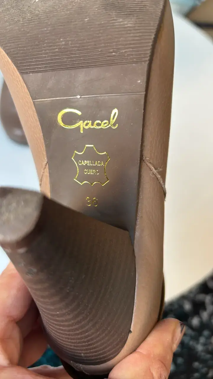 Botines Gacel de cuero marrón con tacón alto - 3
