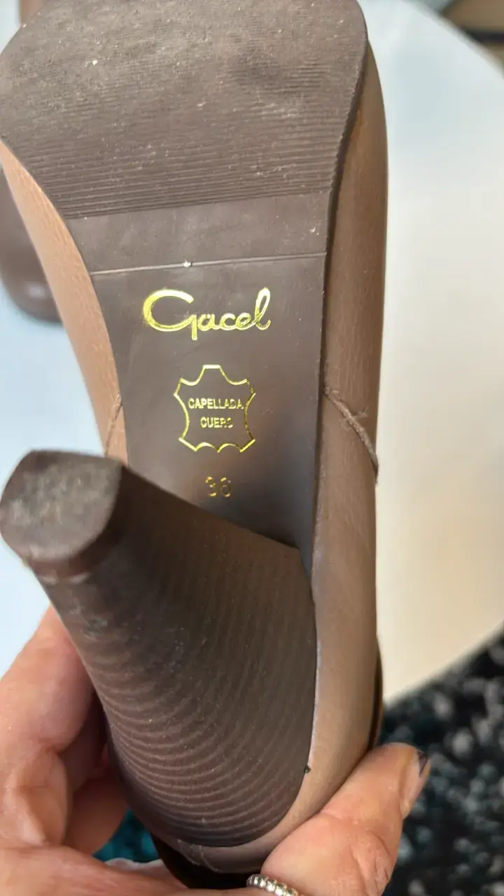 Botines Gacel de cuero marrón con tacón alto - 5