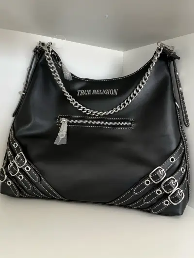 Bolso negro con cadena True Religion - miniatura 1
