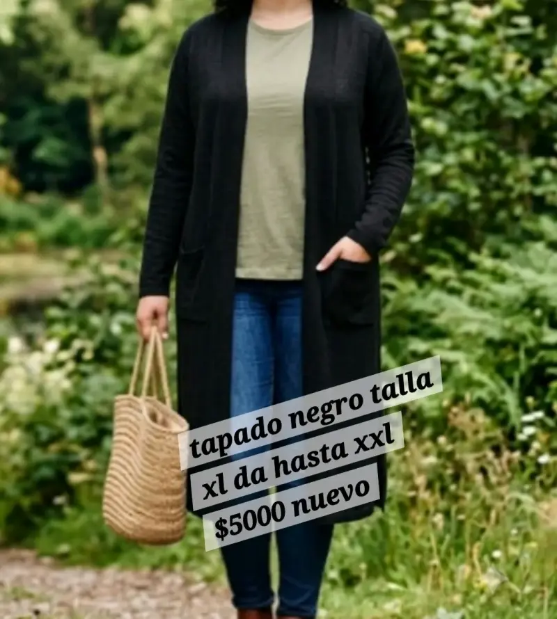 Tapado Negro Talla XL Nuevo - 1