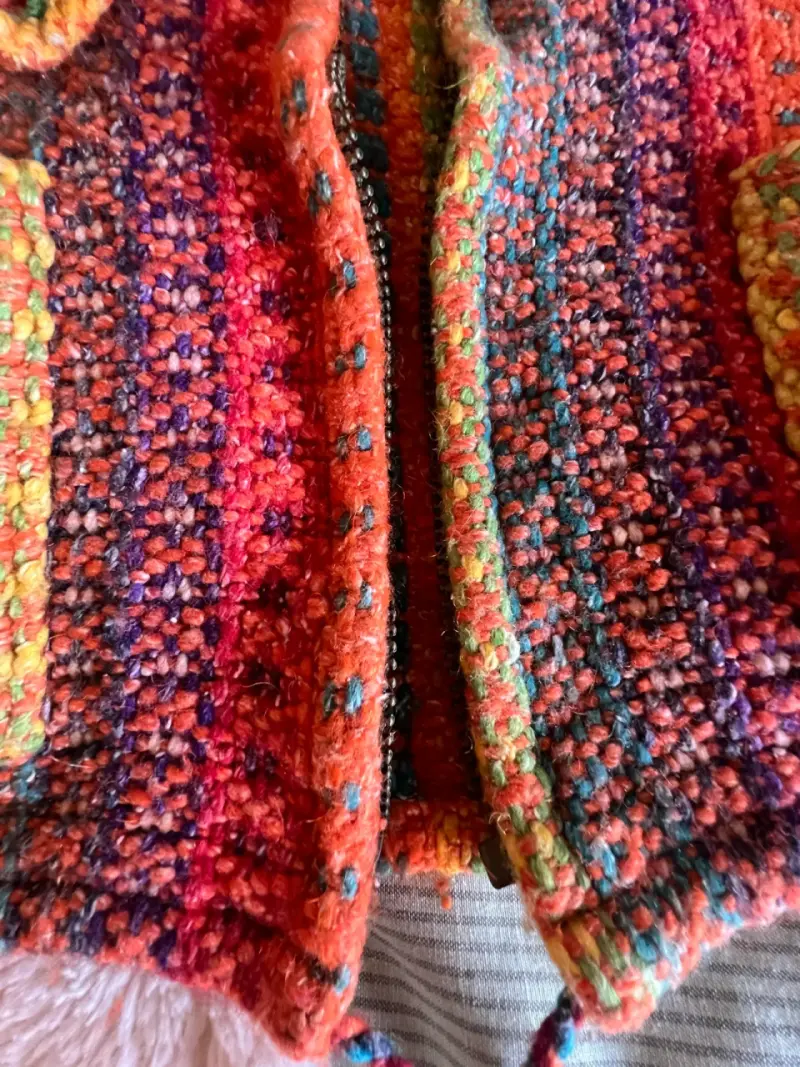 Chaleco de lana multicolor con capucha - 2