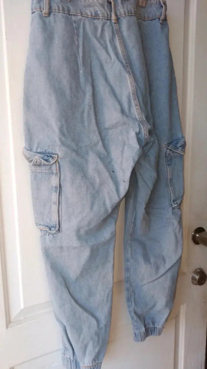 Pantalones cargo de mezclilla azul claro - 2