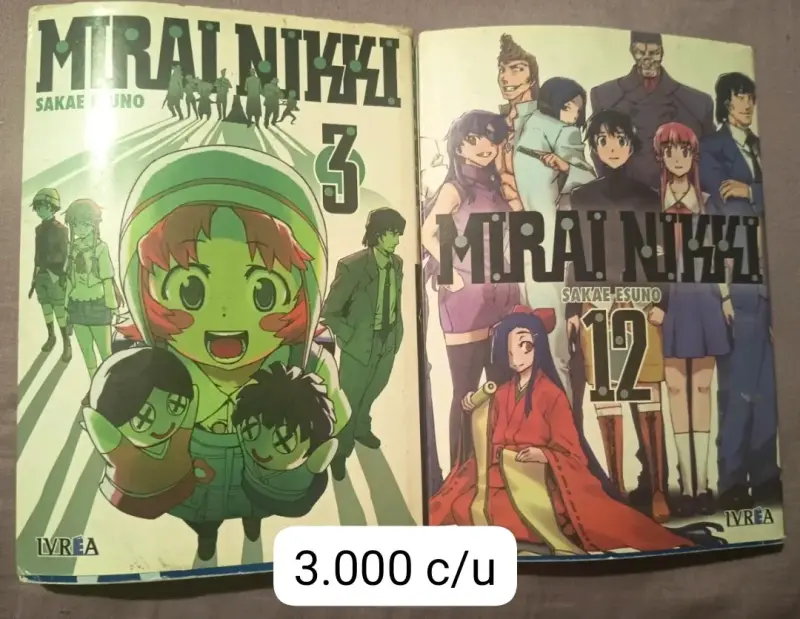 Mangas Mirai Nikki Volúmenes 3 y 12