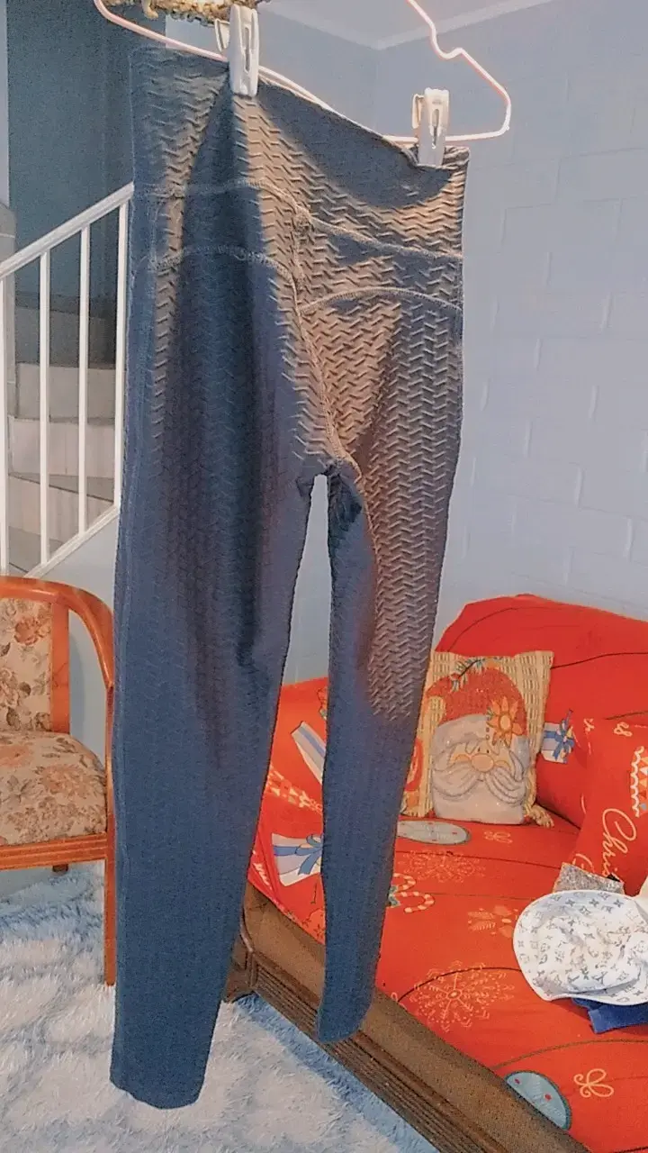 Leggings deportivos azul con textura