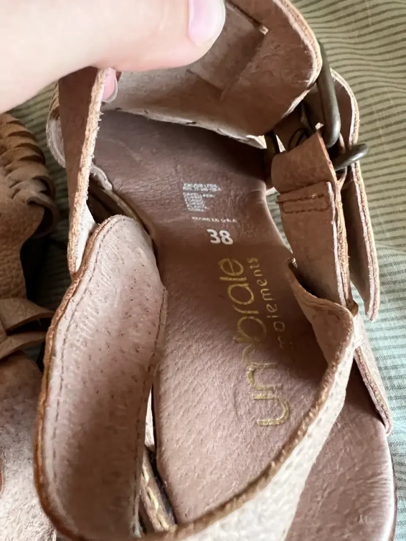 Sandalias de cuero beige con plataforma Umbralle - 3