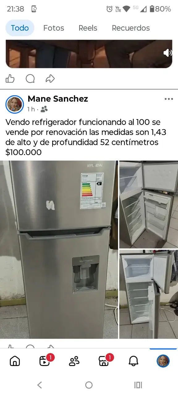 Refrigerador Hyundai con dispensador de agua - 1