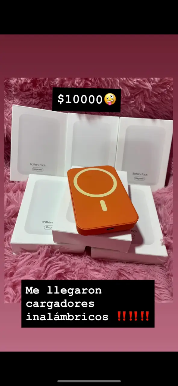 Cargador inalámbrico magnético naranja