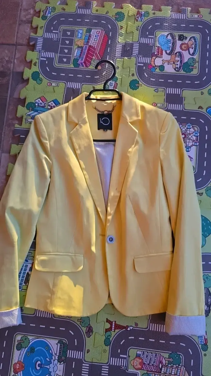 Blazer amarillo para mujer talla 36 - 1