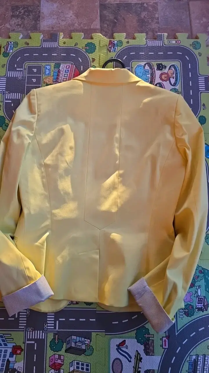 Blazer amarillo para mujer talla 36 - 3