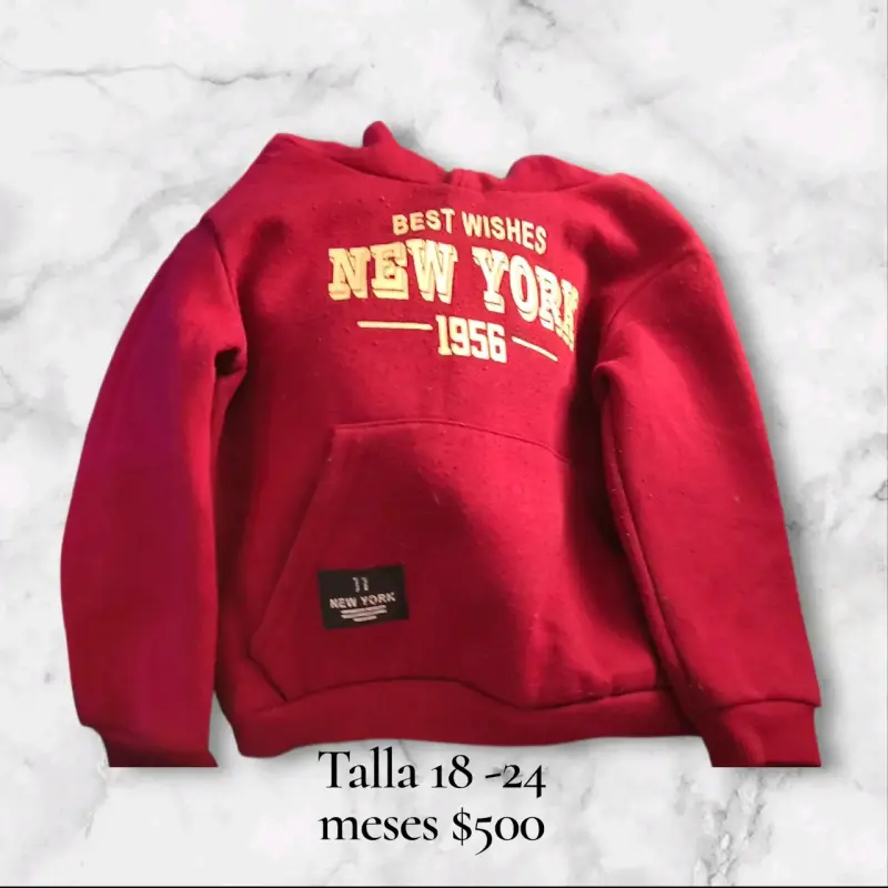 Polerón rojo infantil New York 1956