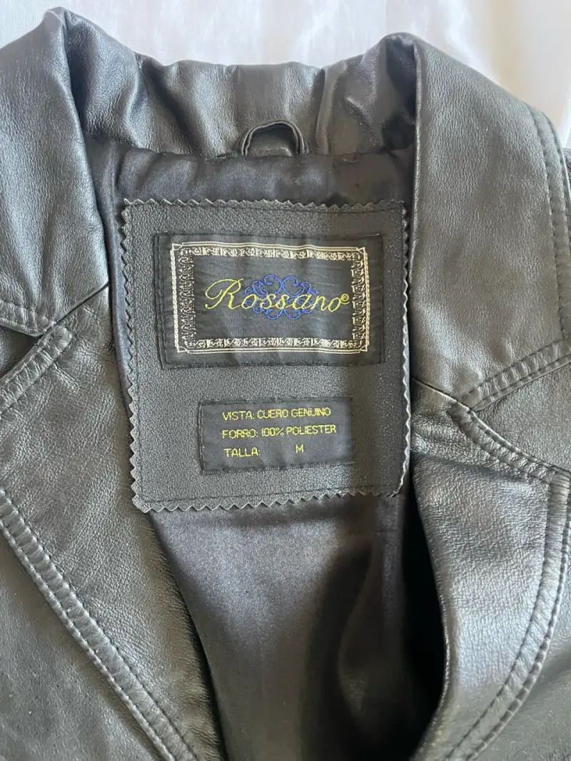Abrigo de cuero negro Rossano talla M - 3