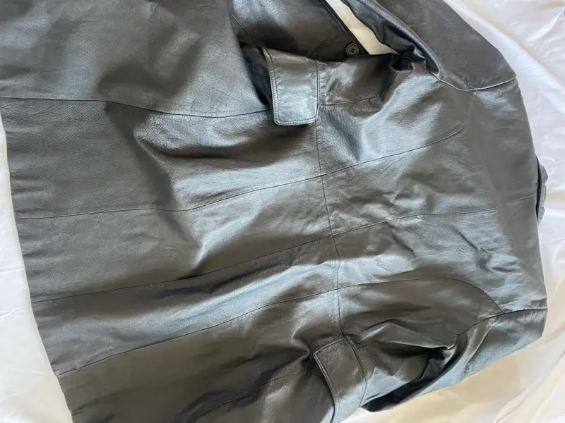 Abrigo de cuero negro Rossano talla M - 4