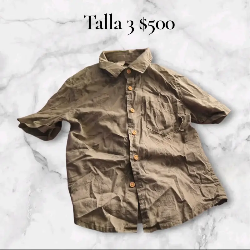 Camisa de niño talla 3 color beige