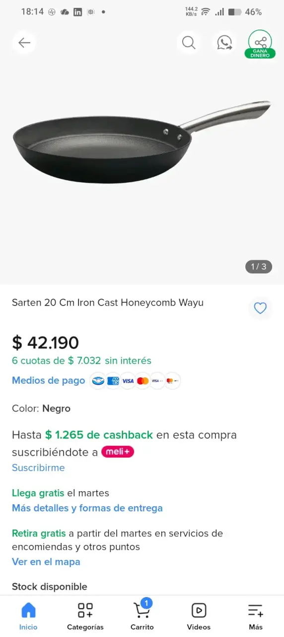 Sartén Hierro antiadherente con mango de acero - 5