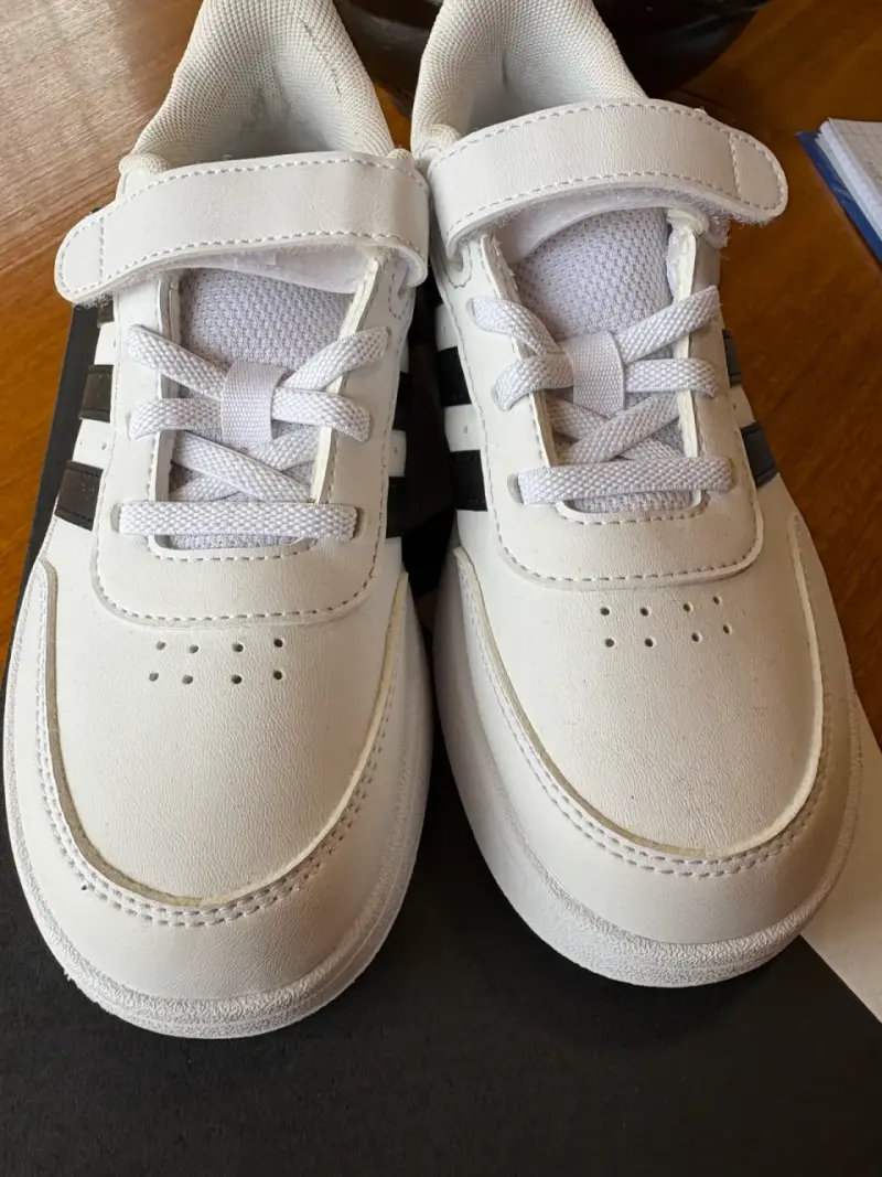 Zapatillas blancas para niños Adidas con velcro - 3