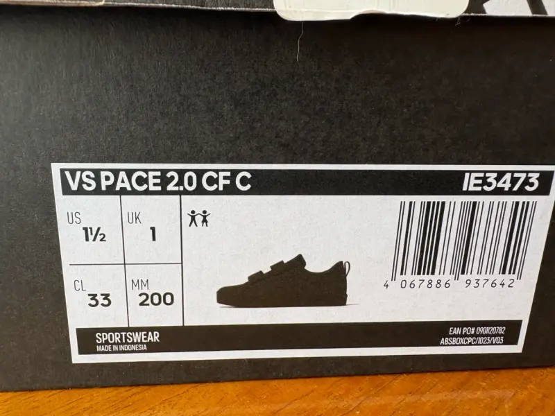 Zapatillas negras para niños Adidas VS Pace 2.0 - 1