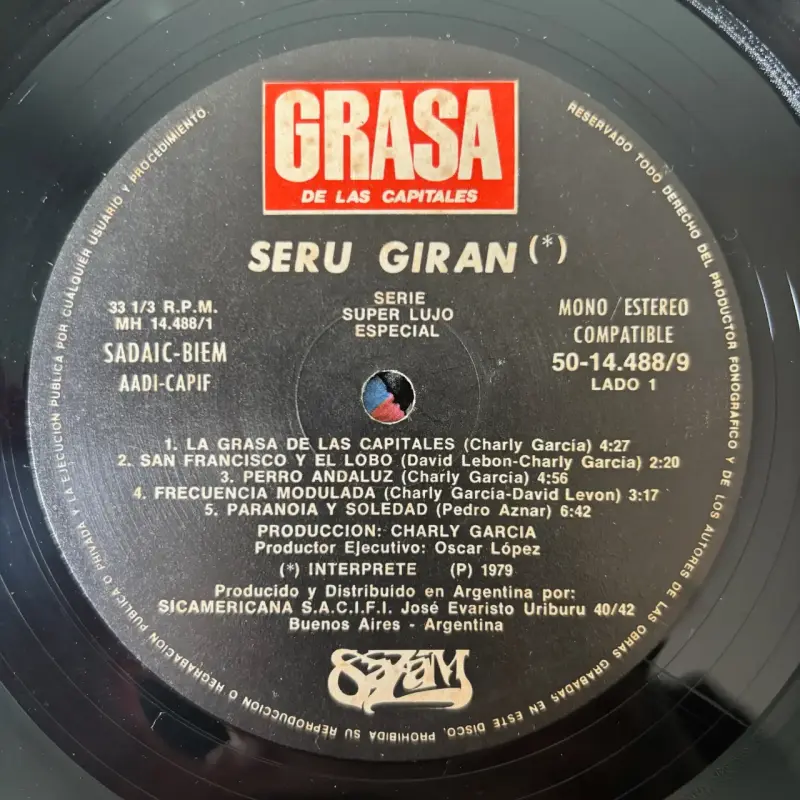 Vinilo Serú Girán La Grasa De Las Capitales 1979 - 5