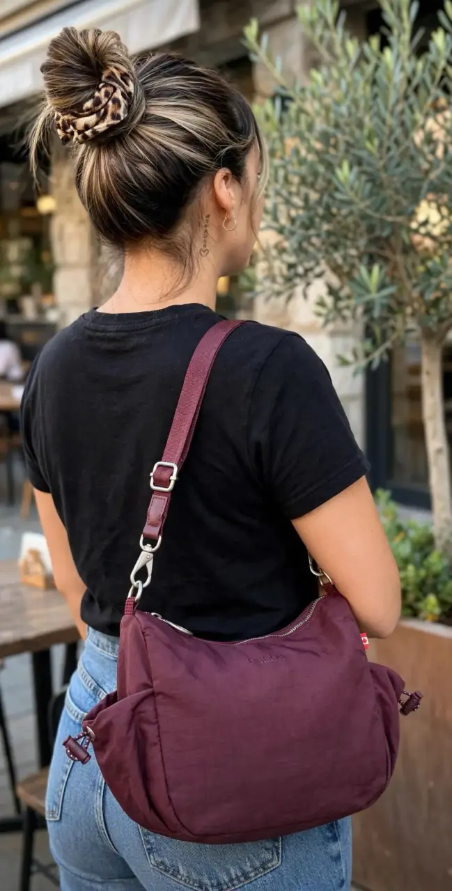 Cartera cruzada burdeos Bubba estilo casual - 5