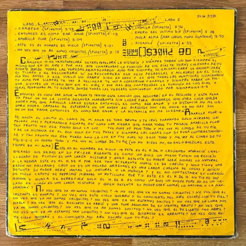 Vinilo Spinetta Jade - Madre En Años Luz Original - 6