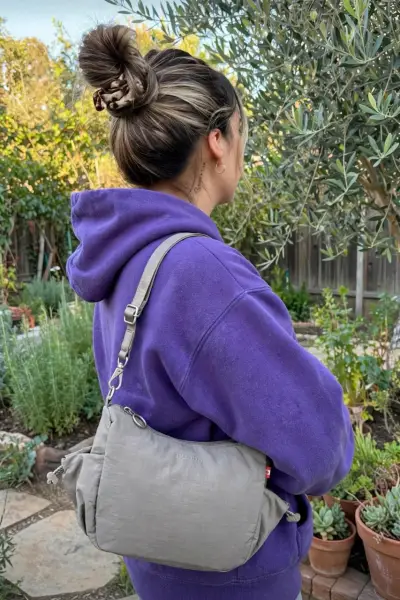 Bolso cruzado gris casual y versátil - miniatura 5