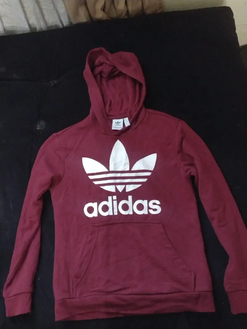 Polerón con capucha Adidas bordó para hombre - 1