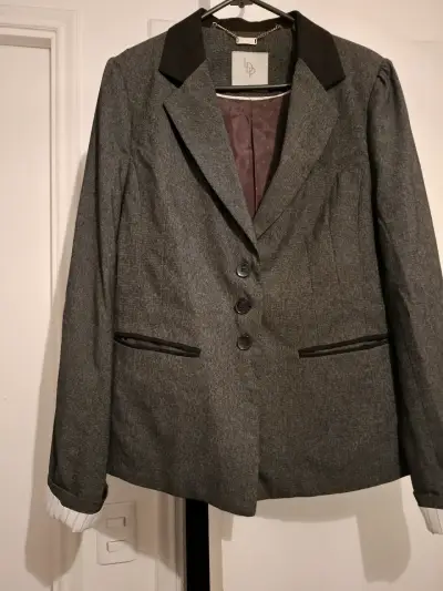 Blazer gris elegante para mujer LDP talla 46 - miniatura 1
