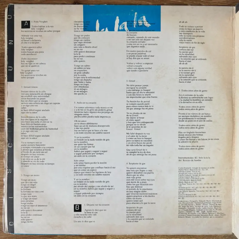 Vinilo Spinetta Fito Páez - La La La Original 1985 - 3