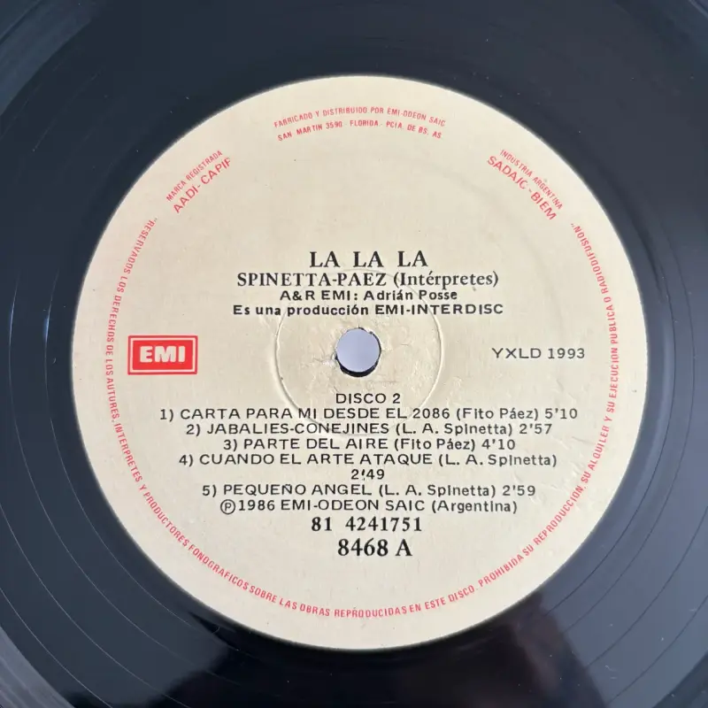 Vinilo Spinetta Fito Páez - La La La Original 1985 - 5
