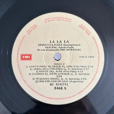Vinilo Spinetta Fito Páez - La La La Original 1985 - miniatura 5