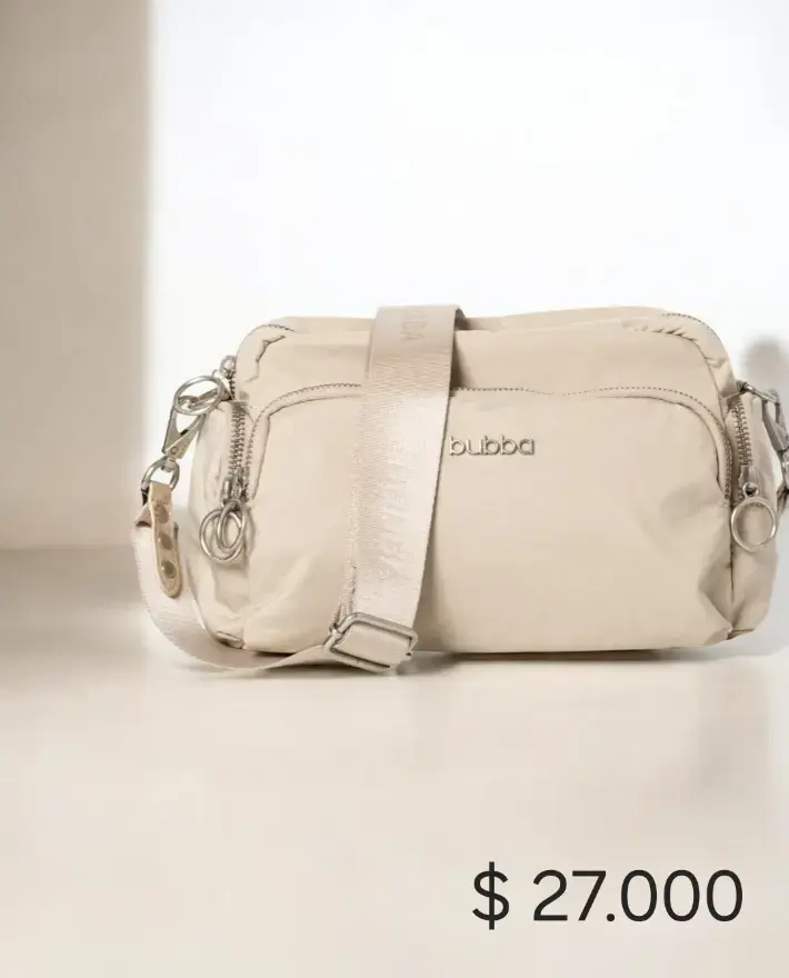 Bolso cruzado beige Bubba con correas ajustables