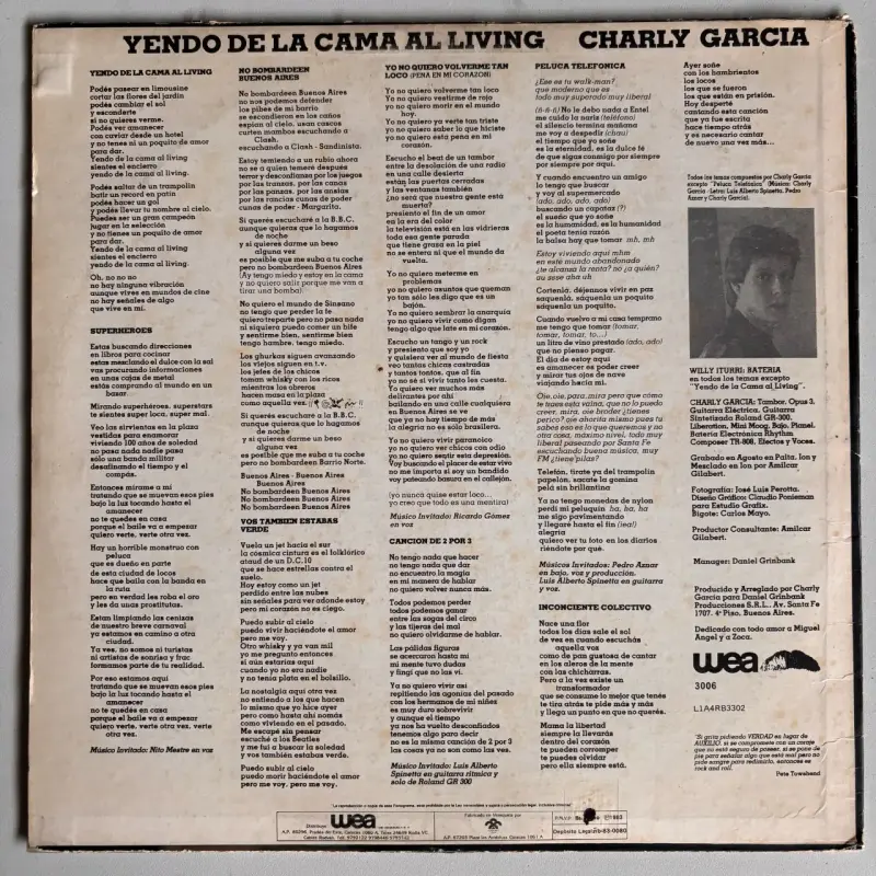 Vinilo Charly García Yendo de la Cama al Living - 2