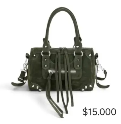 Bolso de mano verde con detalles metálicos - miniatura 1