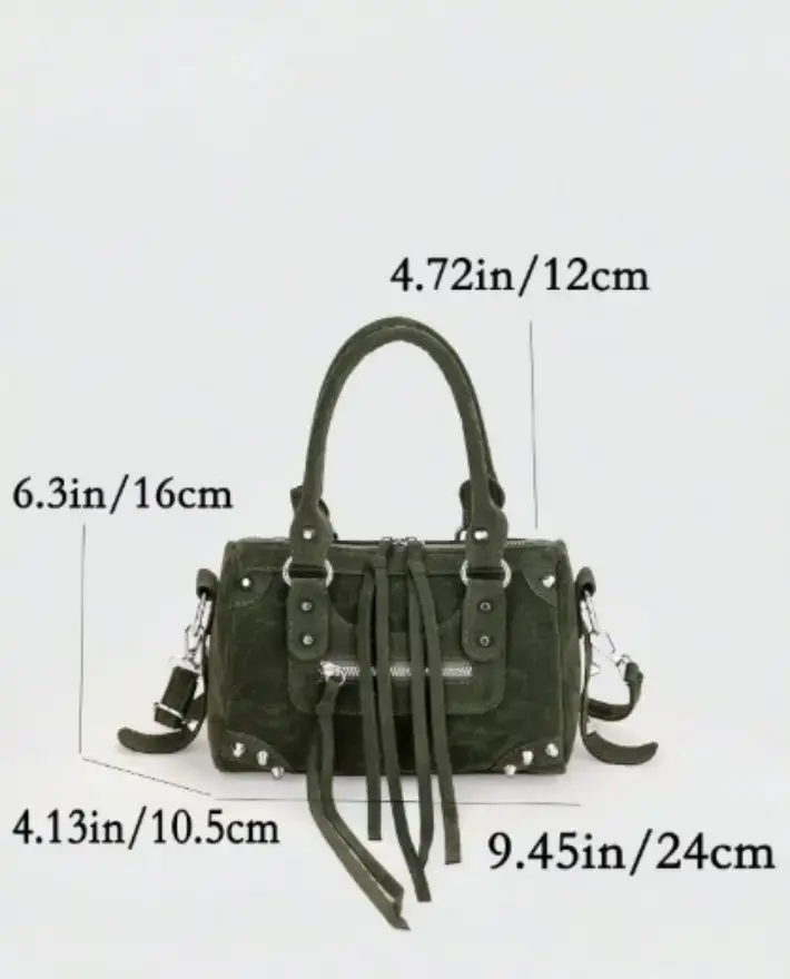 Bolso de mano verde con detalles metálicos - 2