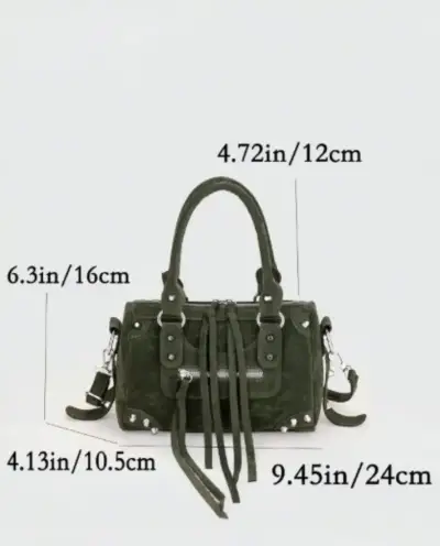 Bolso de mano verde con detalles metálicos - miniatura 2
