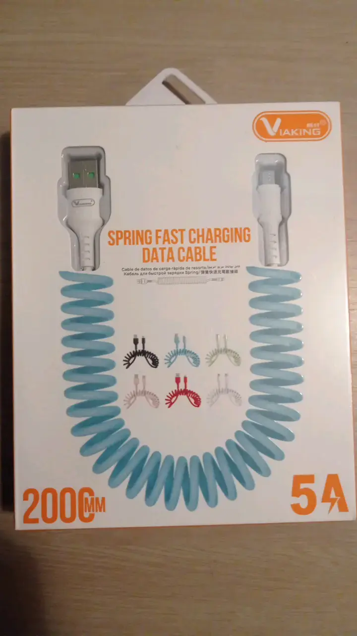 Cable de Datos Rápido de Resorte Viaking 200cm - 1