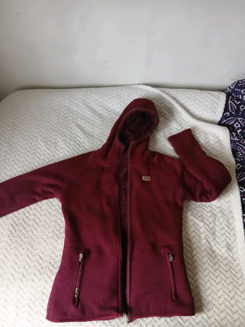 Chaqueta de polar con capucha Hi-Tec burdeo - 3
