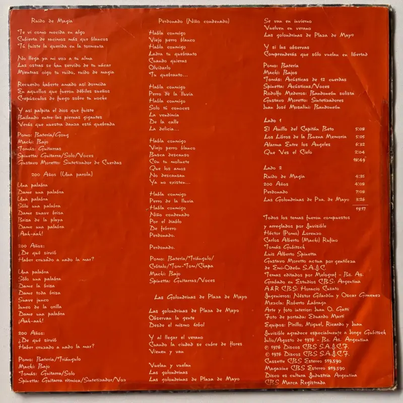 Vinilo Spinetta El Jardín de los Presentes 1976 - 4