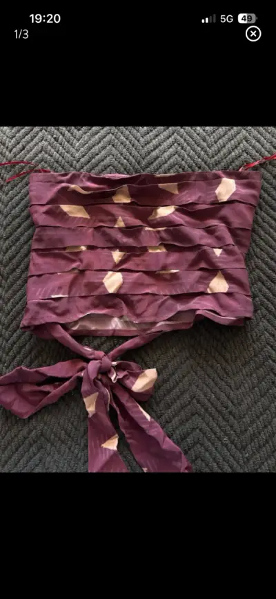 Top strapless morado con diseño Marina Mía - miniatura 1