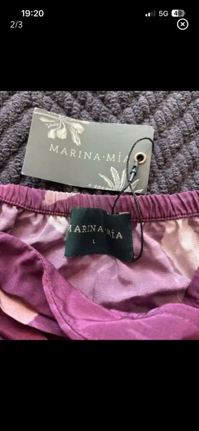 Top strapless morado con diseño Marina Mía - miniatura 2