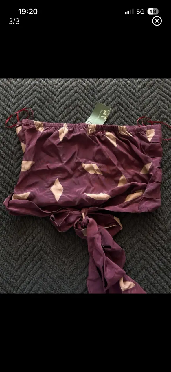 Top strapless morado con diseño Marina Mía - 3