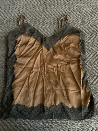 Lencera Foster de Encaje Negro y Beige Talla S - miniatura 1