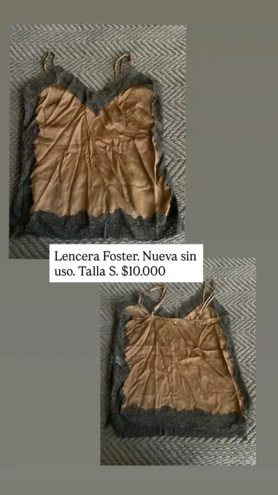Lencera Foster de Encaje Negro y Beige Talla S - miniatura 3