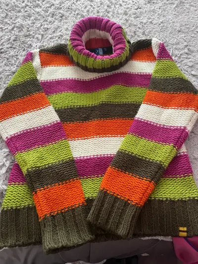 Suéter de rayas multicolor cuello alto - miniatura 2