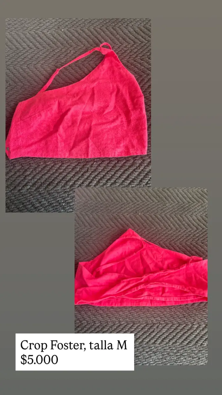 Crop top rosa fuerte talla M - 1