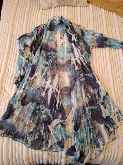 Kimono de gasa estampado floral multicolor - miniatura 2