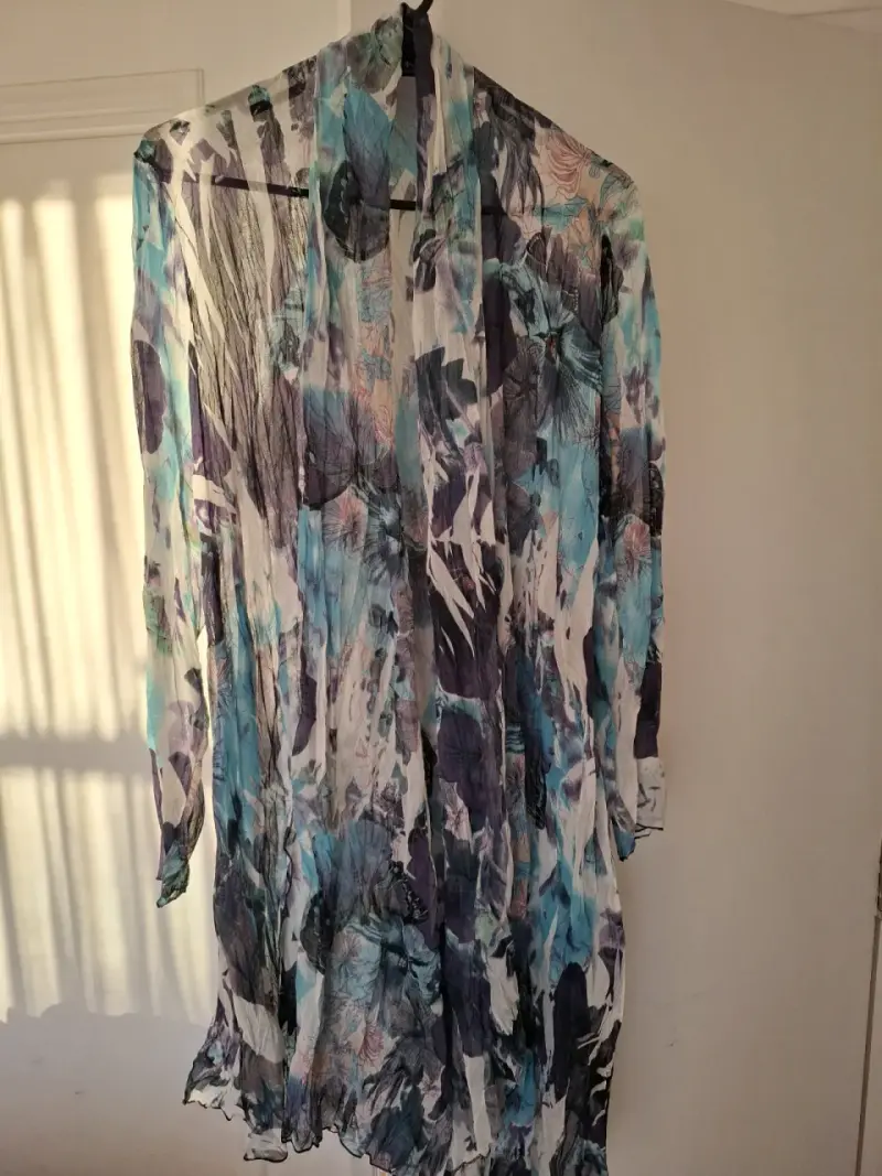 Kimono de gasa estampado floral multicolor - 3