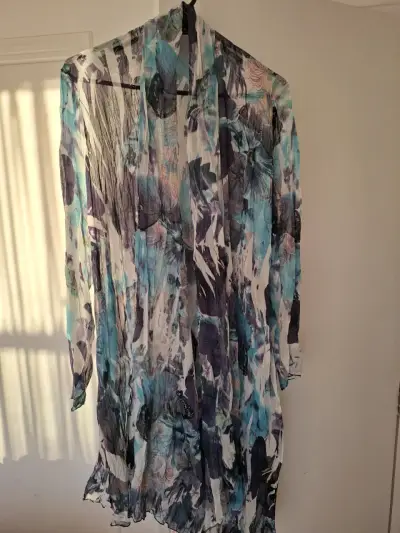 Kimono de gasa estampado floral multicolor - miniatura 3