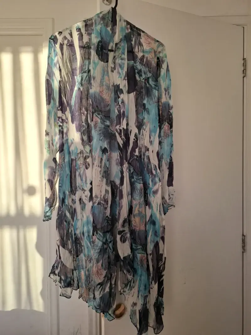 Kimono de gasa estampado floral multicolor - 4