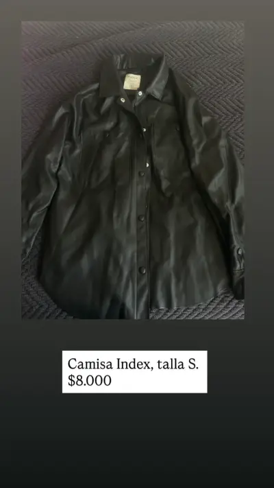 Camisa de cuero negra Index talla S - miniatura 2